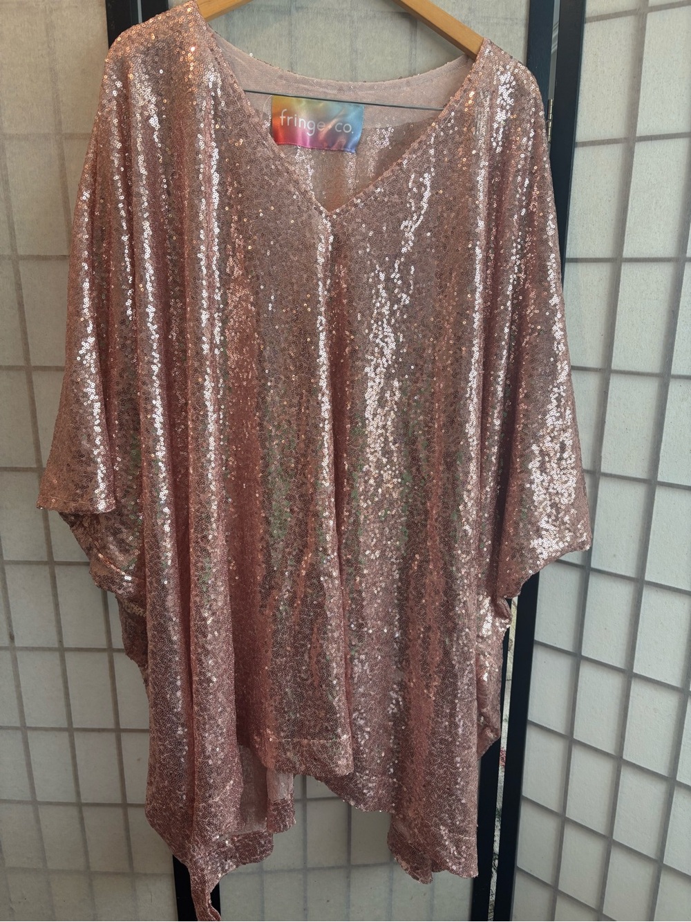 FRINGE + CO OS Rose Gold Sequin Women's Dress